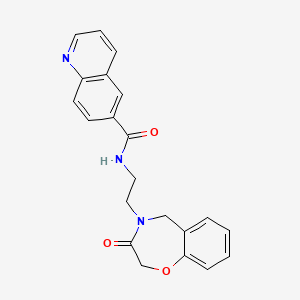 molecular formula C21H19N3O3 B2623719 N-(2-(3-oxo-2,3-dihydrobenzo[f][1,4]oxazepin-4(5H)-yl)ethyl)quinoline-6-carboxamide CAS No. 1903844-14-3