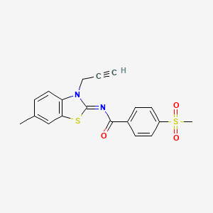 N-(6-methyl-3-prop-2-ynyl-1,3-benzothiazol-2-ylidene)-4-methylsulfonylbenzamide