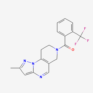 (2-methyl-8,9-dihydropyrazolo[1,5-a]pyrido[3,4-e]pyrimidin-7(6H)-yl)(2-(trifluoromethyl)phenyl)methanone