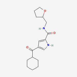 molecular formula C17H24N2O3 B2623726 4-(cyclohexylcarbonyl)-N-(tetrahydro-2-furanylmethyl)-1H-pyrrole-2-carboxamide CAS No. 439096-70-5