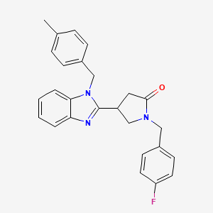 1-[(4-fluorophenyl)methyl]-4-{1-[(4-methylphenyl)methyl]-1H-1,3-benzodiazol-2-yl}pyrrolidin-2-one