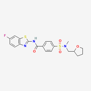 N-(6-fluorobenzo[d]thiazol-2-yl)-4-(N-methyl-N-((tetrahydrofuran-2-yl)methyl)sulfamoyl)benzamide