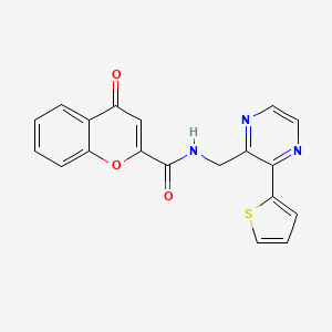 4-oxo-N-((3-(thiophen-2-yl)pyrazin-2-yl)methyl)-4H-chromene-2-carboxamide