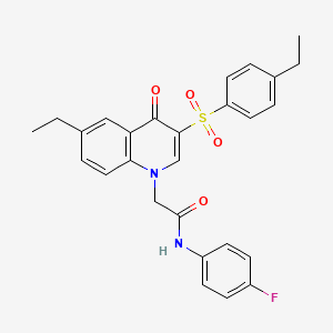2-(6-ethyl-3-((4-ethylphenyl)sulfonyl)-4-oxoquinolin-1(4H)-yl)-N-(4-fluorophenyl)acetamide