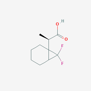 molecular formula C10H14F2O2 B2623743 (2R)-2-(7,7-Difluoro-1-bicyclo[4.1.0]heptanyl)propanoic acid CAS No. 2248214-62-0