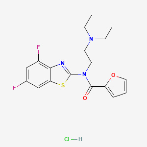 molecular formula C18H20ClF2N3O2S B2623750 N-(2-(diethylamino)ethyl)-N-(4,6-difluorobenzo[d]thiazol-2-yl)furan-2-carboxamide hydrochloride CAS No. 1217042-64-2
