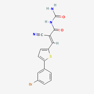 molecular formula C15H10BrN3O2S B2623753 (E)-3-[5-(3-bromophenyl)thiophen-2-yl]-N-carbamoyl-2-cyanoprop-2-enamide CAS No. 1111555-41-9