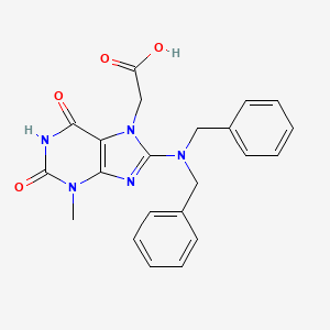 2-[8-(dibenzylamino)-3-methyl-2,6-dioxo-2,3,6,7-tetrahydro-1H-purin-7-yl]acetic acid