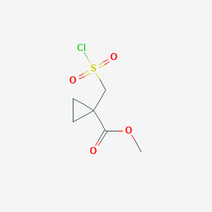 molecular formula C6H9ClO4S B2623762 Methyl 1-[(chlorosulfonyl)methyl]cyclopropane-1-carboxylate CAS No. 1820703-07-8