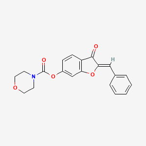 molecular formula C20H17NO5 B2623770 (Z)-2-benzylidene-3-oxo-2,3-dihydrobenzofuran-6-yl morpholine-4-carboxylate CAS No. 1164462-21-8