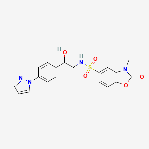 N-{2-hydroxy-2-[4-(1H-pyrazol-1-yl)phenyl]ethyl}-3-methyl-2-oxo-2,3-dihydro-1,3-benzoxazole-5-sulfonamide