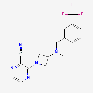 molecular formula C17H16F3N5 B2623781 3-[3-[Methyl-[[3-(trifluoromethyl)phenyl]methyl]amino]azetidin-1-yl]pyrazine-2-carbonitrile CAS No. 2380062-81-5
