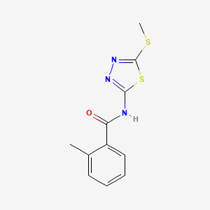 2-methyl-N-(5-methylsulfanyl-1,3,4-thiadiazol-2-yl)benzamide