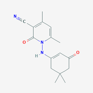 molecular formula C16H19N3O2 B262379 1-[(5,5-Dimethyl-3-oxo-1-cyclohexen-1-yl)amino]-4,6-dimethyl-2-oxo-1,2-dihydro-3-pyridinecarbonitrile 