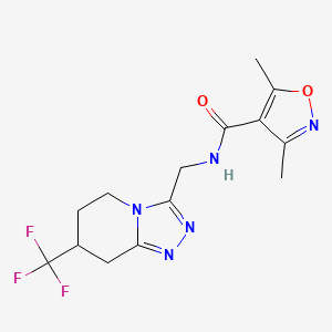 3,5-dimethyl-N-((7-(trifluoromethyl)-5,6,7,8-tetrahydro-[1,2,4]triazolo[4,3-a]pyridin-3-yl)methyl)isoxazole-4-carboxamide