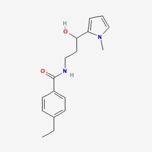 4-ethyl-N-(3-hydroxy-3-(1-methyl-1H-pyrrol-2-yl)propyl)benzamide