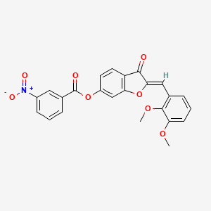 (Z)-2-(2,3-dimethoxybenzylidene)-3-oxo-2,3-dihydrobenzofuran-6-yl 3-nitrobenzoate