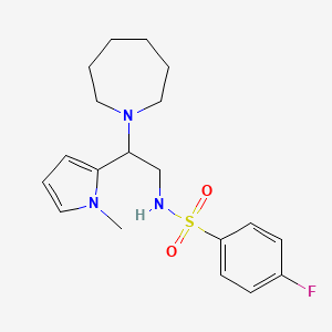 N-(2-(azepan-1-yl)-2-(1-methyl-1H-pyrrol-2-yl)ethyl)-4-fluorobenzenesulfonamide