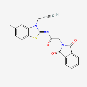 molecular formula C22H17N3O3S B2623815 N-(5,7-dimethyl-3-prop-2-ynyl-1,3-benzothiazol-2-ylidene)-2-(1,3-dioxoisoindol-2-yl)acetamide CAS No. 868378-06-7