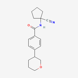 N-(1-Cyanocyclopentyl)-4-(oxan-3-yl)benzamide