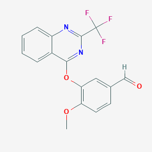 4-Methoxy-3-[2-(trifluoromethyl)quinazolin-4-yl]oxybenzaldehyde