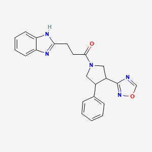 1-(3-(1,2,4-oxadiazol-3-yl)-4-phenylpyrrolidin-1-yl)-3-(1H-benzo[d]imidazol-2-yl)propan-1-one