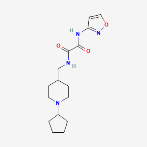 molecular formula C16H24N4O3 B2623847 N1-((1-cyclopentylpiperidin-4-yl)methyl)-N2-(isoxazol-3-yl)oxalamide CAS No. 953137-72-9