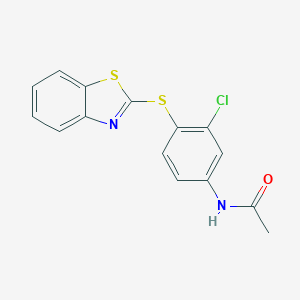 molecular formula C15H11ClN2OS2 B262385 N-[4-(1,3-Benzothiazol-2-ylsulfanyl)-3-chlorophenyl]acetamide 