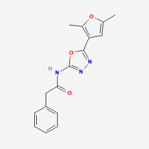 molecular formula C16H15N3O3 B2623853 N-(5-(2,5-dimethylfuran-3-yl)-1,3,4-oxadiazol-2-yl)-2-phenylacetamide CAS No. 1251543-37-9