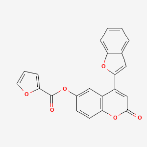 molecular formula C22H12O6 B2623858 4-(benzofuran-2-yl)-2-oxo-2H-chromen-6-yl furan-2-carboxylate CAS No. 898430-09-6