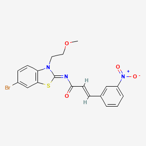 molecular formula C19H16BrN3O4S B2623864 (2E,NZ)-N-(6-bromo-3-(2-methoxyethyl)benzo[d]thiazol-2(3H)-ylidene)-3-(3-nitrophenyl)acrylamide CAS No. 864976-00-1