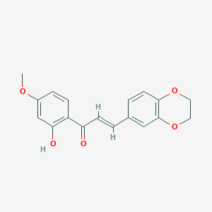 molecular formula C18H16O5 B2623867 (E)-3-(2,3-dihydrobenzo[b][1,4]dioxin-6-yl)-1-(2-hydroxy-4-methoxyphenyl)prop-2-en-1-one CAS No. 96755-05-4