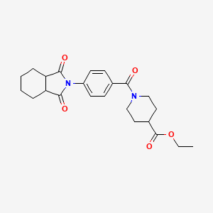 ethyl 1-(4-(1,3-dioxohexahydro-1H-isoindol-2(3H)-yl)benzoyl)piperidine-4-carboxylate