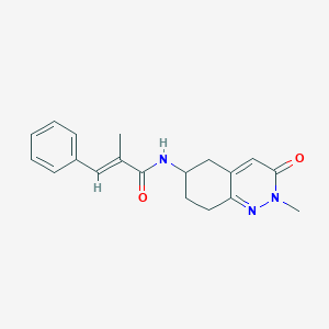 molecular formula C19H21N3O2 B2623873 (E)-2-methyl-N-(2-methyl-3-oxo-2,3,5,6,7,8-hexahydrocinnolin-6-yl)-3-phenylacrylamide CAS No. 2035003-83-7