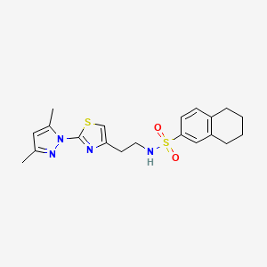 N-(2-(2-(3,5-dimethyl-1H-pyrazol-1-yl)thiazol-4-yl)ethyl)-5,6,7,8-tetrahydronaphthalene-2-sulfonamide