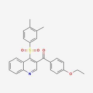 [4-(3,4-Dimethylphenyl)sulfonylquinolin-3-yl]-(4-ethoxyphenyl)methanone