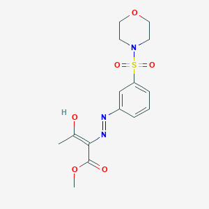 molecular formula C15H19N3O6S B2623891 (E)-methyl 2-(2-(3-(morpholinosulfonyl)phenyl)hydrazono)-3-oxobutanoate CAS No. 326911-70-0
