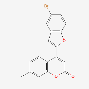 molecular formula C18H11BrO3 B2623903 4-(5-Bromo-1-benzofuran-2-yl)-7-methylchromen-2-one CAS No. 108154-46-7