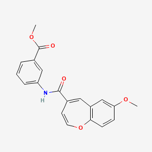 molecular formula C20H17NO5 B2623910 Methyl 3-(7-methoxybenzo[b]oxepine-4-carboxamido)benzoate CAS No. 1049118-95-7