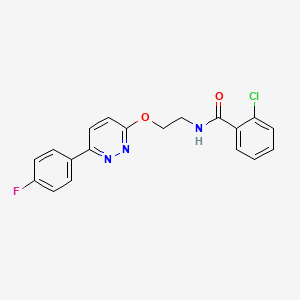 molecular formula C19H15ClFN3O2 B2623912 2-chloro-N-(2-((6-(4-fluorophenyl)pyridazin-3-yl)oxy)ethyl)benzamide CAS No. 920156-90-7