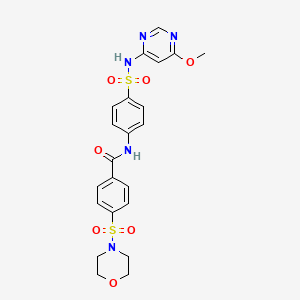 molecular formula C22H23N5O7S2 B2623915 N-(4-(N-(6-methoxypyrimidin-4-yl)sulfamoyl)phenyl)-4-(morpholinosulfonyl)benzamide CAS No. 457651-05-7