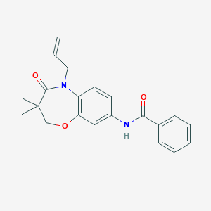 molecular formula C22H24N2O3 B2623929 N-(5-allyl-3,3-dimethyl-4-oxo-2,3,4,5-tetrahydrobenzo[b][1,4]oxazepin-8-yl)-3-methylbenzamide CAS No. 921869-65-0