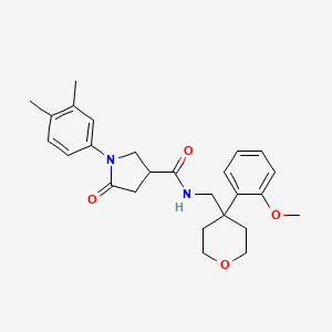 1-(3,4-dimethylphenyl)-N-((4-(2-methoxyphenyl)tetrahydro-2H-pyran-4-yl)methyl)-5-oxopyrrolidine-3-carboxamide