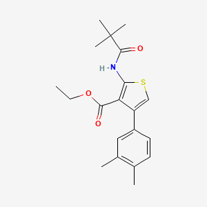 molecular formula C20H25NO3S B2623949 Ethyl 4-(3,4-dimethylphenyl)-2-pivalamidothiophene-3-carboxylate CAS No. 685848-03-7