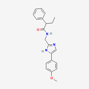 molecular formula C21H23N3O2 B2623953 N-((4-(4-methoxyphenyl)-1H-imidazol-2-yl)methyl)-2-phenylbutanamide CAS No. 1421498-23-8