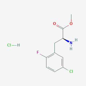 molecular formula C10H12Cl2FNO2 B2623956 Methyl (2S)-2-amino-3-(5-chloro-2-fluorophenyl)propanoate;hydrochloride CAS No. 2375248-11-4