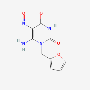 molecular formula C9H8N4O4 B2623958 6-amino-1-(furan-2-ylmethyl)-5-nitrosopyrimidine-2,4(1H,3H)-dione CAS No. 1279219-53-2