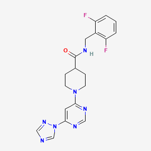 molecular formula C19H19F2N7O B2623976 1-(6-(1H-1,2,4-triazol-1-yl)pyrimidin-4-yl)-N-(2,6-difluorobenzyl)piperidine-4-carboxamide CAS No. 1797728-69-8