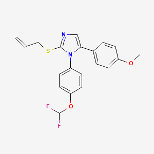 molecular formula C20H18F2N2O2S B2623977 2-(allylthio)-1-(4-(difluoromethoxy)phenyl)-5-(4-methoxyphenyl)-1H-imidazole CAS No. 1226440-02-3