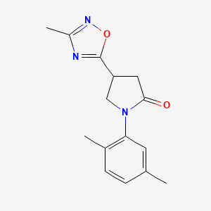 molecular formula C15H17N3O2 B2623980 1-(2,5-Dimethylphenyl)-4-(3-methyl-1,2,4-oxadiazol-5-yl)pyrrolidin-2-one CAS No. 1170455-33-0